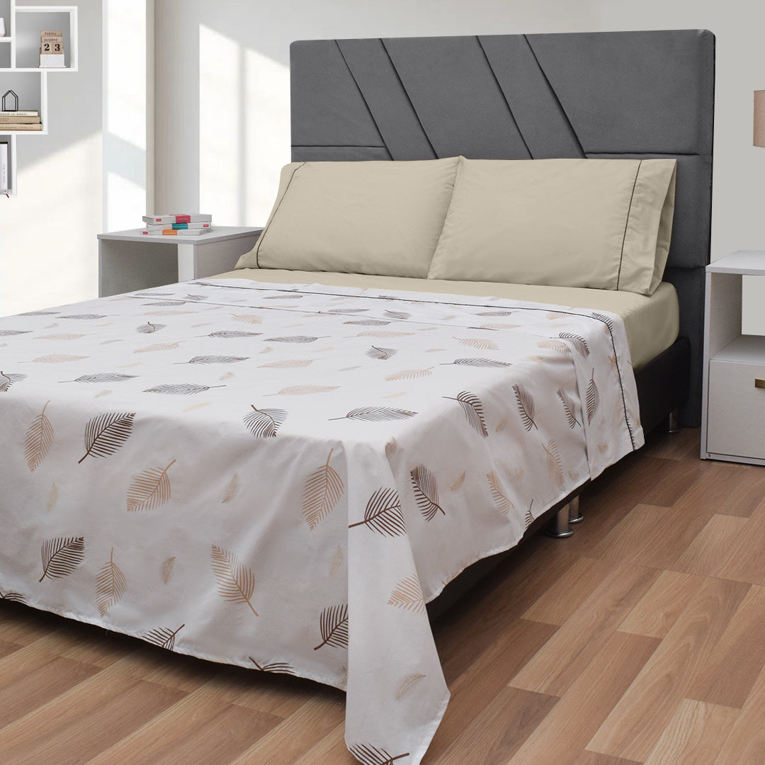 Sábanas 200 Hilos Estampadas – Libertad Camel