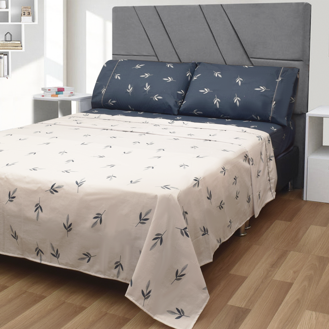 Sábana 150 Hilos Estampada - Diseño Nieve