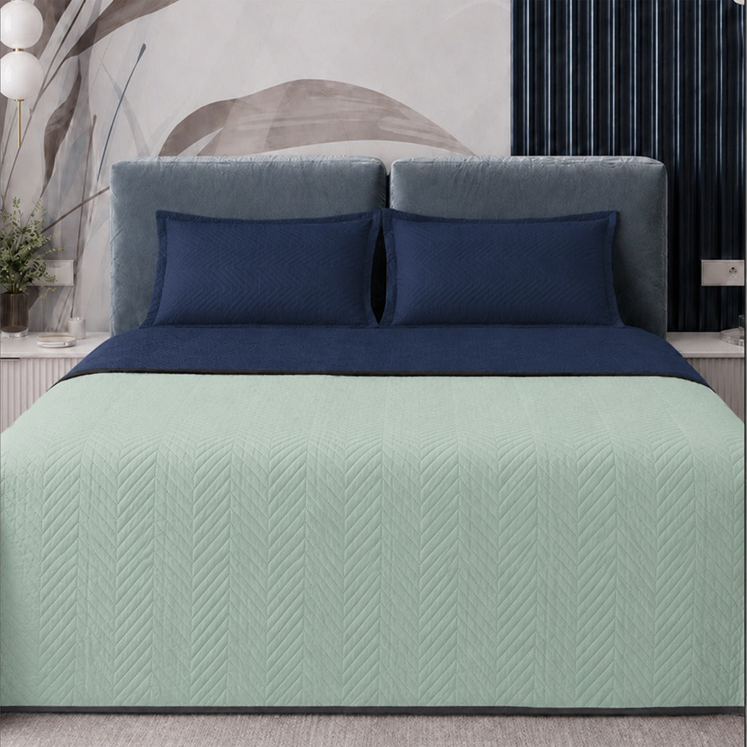 Acolchado Madrigal - Verde / Azul Oscuro