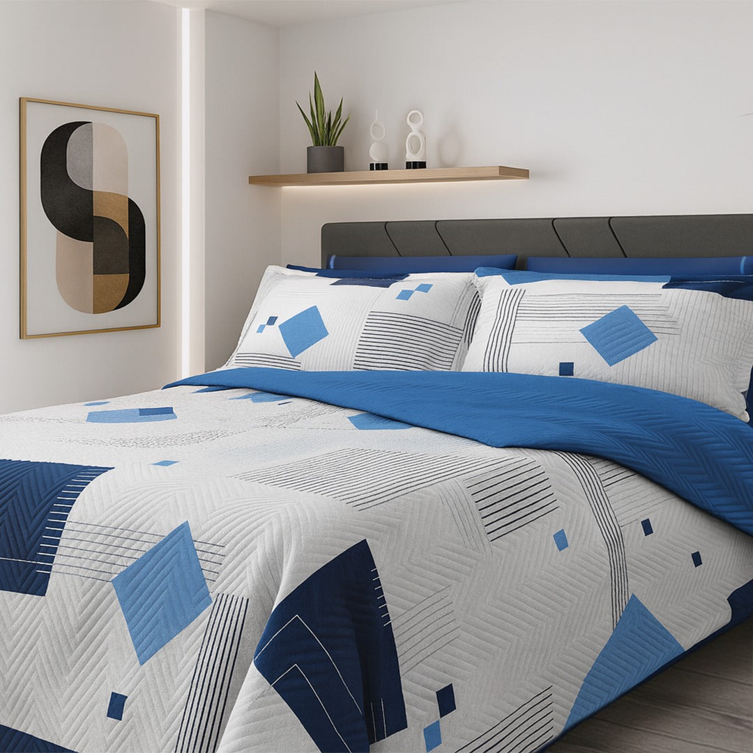 Acolchado Madrigal - Diseño Sky Azul