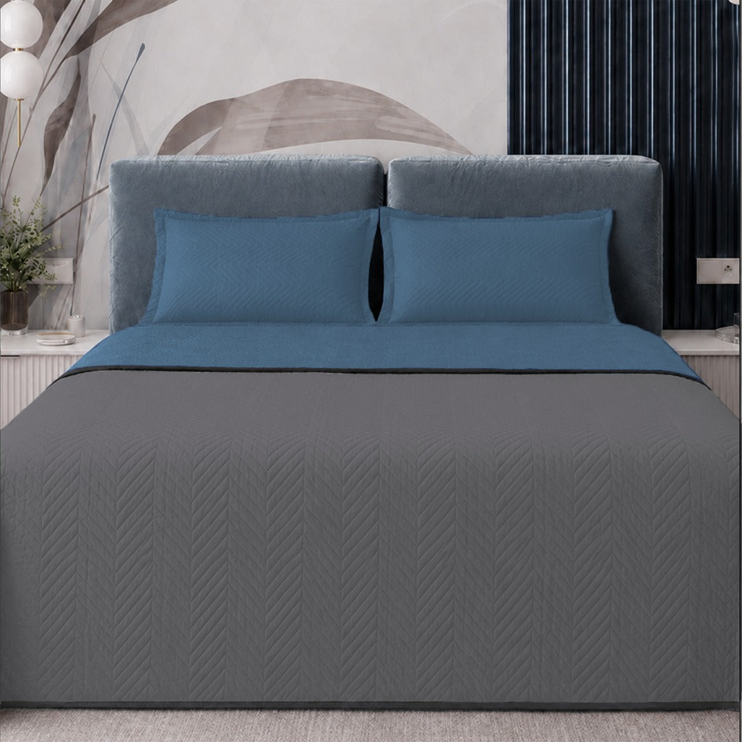 Acolchado Madrigal - Azul / Gris
