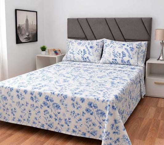 Sábana 150 Hilos Estampada - Diseño Geranio