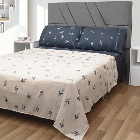 Sábana 150 Hilos Estampada - Diseño Nieve